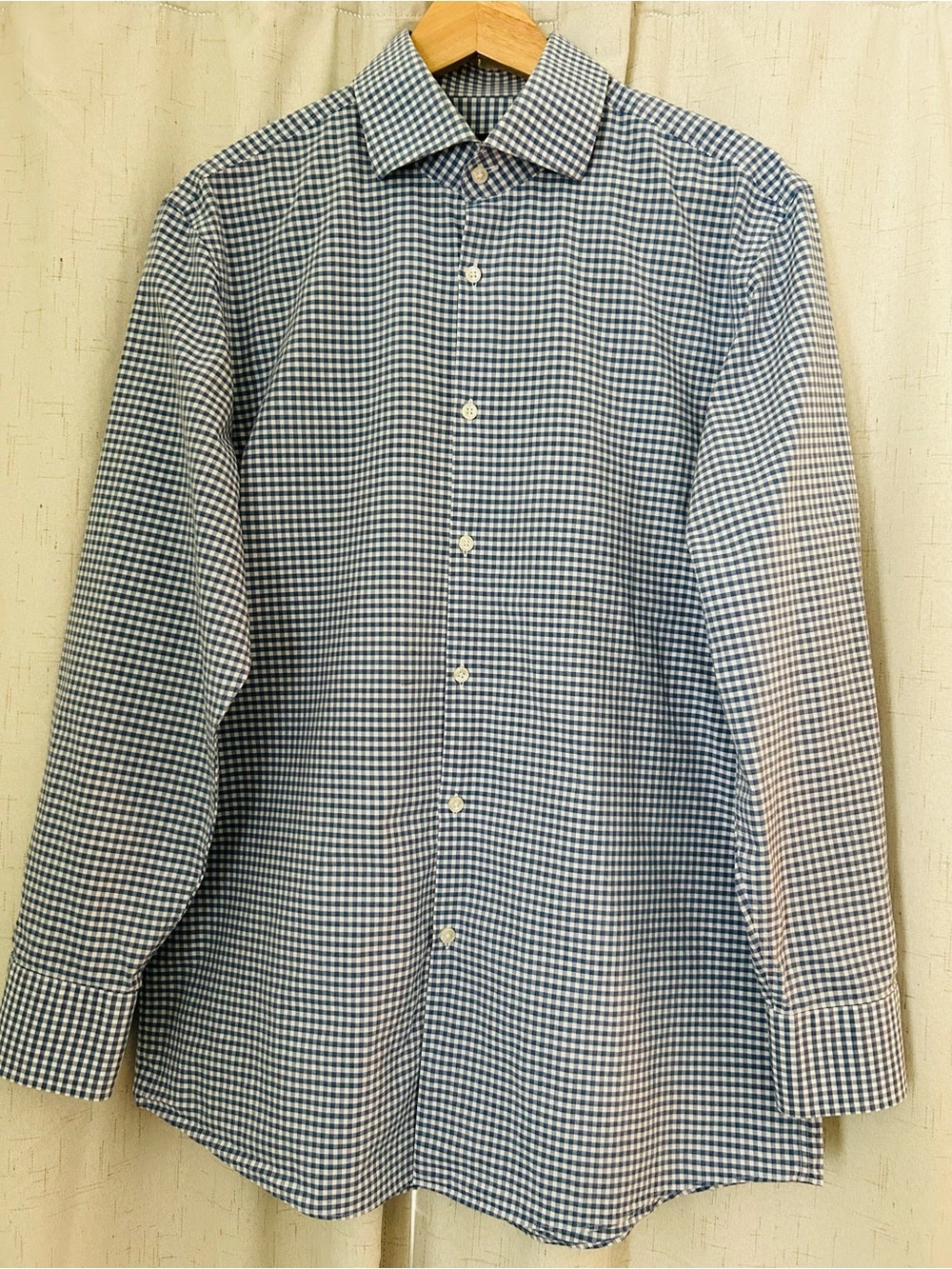 Hugo Boss classic Men's Blue Gingham Button-Up Shirt